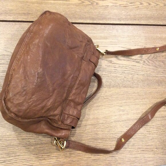 Juicy Couture Leather Cross Body Top Handle Chestnut Brown Tan Cognac - Picture 6 of 10